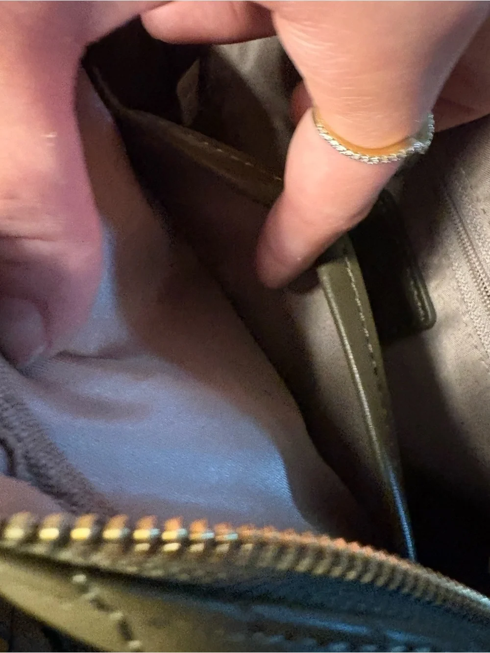 Bostanten Olive Quilted Crossbody with Front Zip Pocket